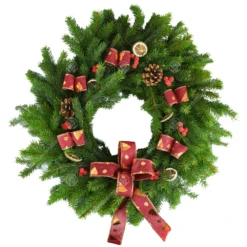 Spruce Christmas Wreath (Burgundy)